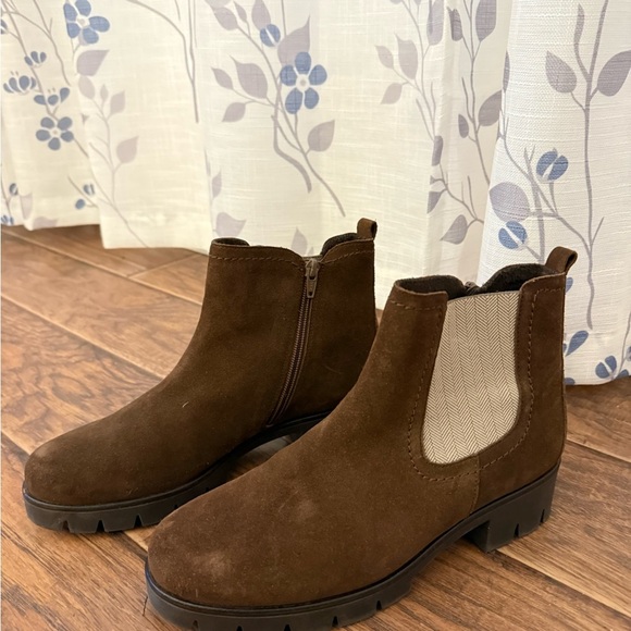 Gabor Chocolate Suede Ankle Booties - Picture 4 of 8